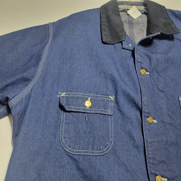 Vintage Carhartt 8LC Denim Chore Coat Jacket 50 (2XL) Blanket Lined Union 2PAC - Picture 5 of 16